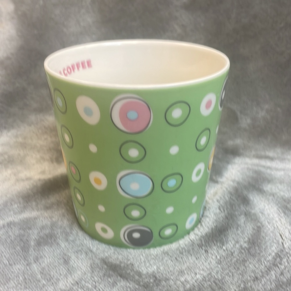 Starbucks Coffee Mug 2005 Spring Green Pastel Circles Dots Bubbles Cup 16 oz. - Picture 4 of 7